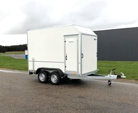 TP 300-2000 cargo trailer med døre, sidedør og skrå aerodynamisk front